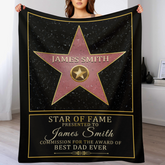 Livraison gratuite✈️Star Of Fame, Best Mom, Best Dad Of The Year - Couverture personnalisée pour la famille - Cadeau d'anniversaire pour maman et papa